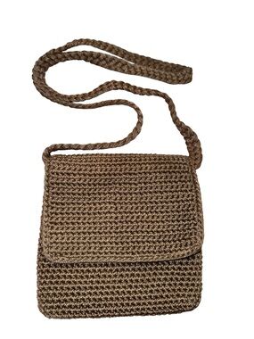The Sak Brown Crochet Crossbody Bag with Braided Strap